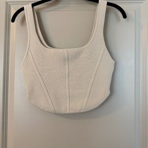 Aritzia Sculpt Knit Bustier Tank - Pearl